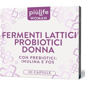 +LIFE Probiotici Donna Flora Intima PiùLife - 26 Mld UFC con Lactobacillus crispatus, rhamnosus, reuteri - Specifici per Equilibrio Vaginale - Fermenti Lattici Donna con Prebiotici Inulina, FOS - 30 capsule