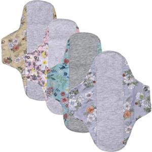 UIEXEA 4 Pezzi Assorbenti Lavabili Salvaslip lavabili Mestruale Ecologici in Fibra di Bambù, Assorbente Lavabile Lgienici, Salvaslip Cotone, Fodera per Mutandine (23 cm)