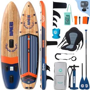 Niphean (Extra Grande) Tavola SUP Gonfiabile per 2+1 Persone/Famiglia, Stand Up Paddle Board con (Facile per Principianti) StabilTrac Pinna, Custodia Impermeabile, SUP Gonfiabile Adulti, Idee Regalo