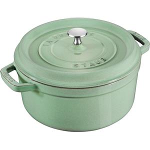 Staub Cocotte rotonda in ghisa 26 cm - Colore Salvia, Design Francese