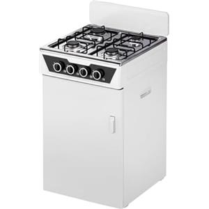 Wintem - Cucina a Gas 4 Fuochi con Vano Portabombola Integrato, Cucina a Libera Installazione per Interni ed Esterni, Struttura Robusta Compatta e Facile da Usare, Bianca