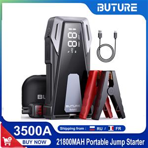 YABER BUTURE Avviatore di emergenza per auto 2500A Caricabatteria per autoveicoli Avviatore per auto Banca di potere portatile Ampio display Potente booster per auto