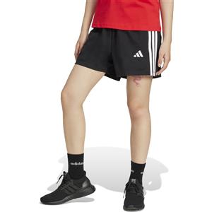 Adidas Donna Essentials 3-Stripes Shorts in Cotone Nero/Bianco - Vita Alta, Girovita Elasticizzato