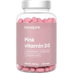 BeastPink Vitamina D3 Pink 2000 IU - 120 cps, Supporta Ossa, Muscoli e Sistema Immunitario