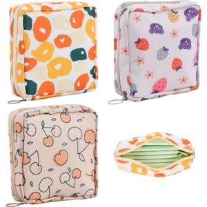Astralong 3 Pezzi Porta Assorbenti da Borsa, Sacchetti Portatili per Assorbenti, Tamponi, Coppette Mestruali, Impermeabile, Mini Borsa con Scomparti per Donne, Scuola, Ufficio, Viaggi (12 x 12 x 4 cm)