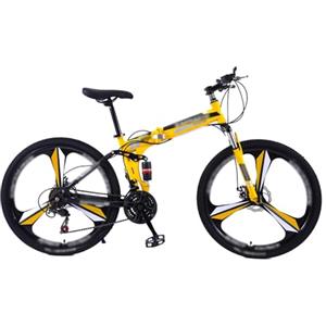 GLSQBVRP Mountain Bike Pieghevole Da 24 E 26 Con Doppia Sospensione, Telaio In Acciaio Ad Alto Tenore Di Carbonio, 21 Velocità, Per Adulti, Uomini E Donne, Adolescenti C,26 inch