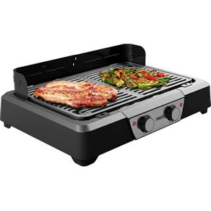 Princess Barbecue e griglia da tavolo elettrici - 43x27 cm - Termostato regolabile - 2 zone di riscaldamento - Rivestimento antiaderente - 2000 W - 01.112254.01.001
