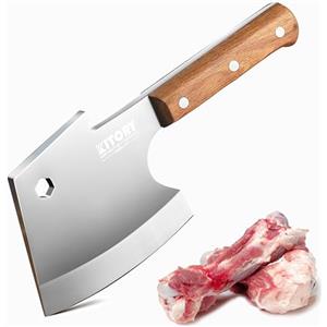 Kitory Mannaia da Cucina Lama 15cm, Accetta da Cucina pesante da 0.75 kg, per carne congelata e ossa grandi, A forma di ascia