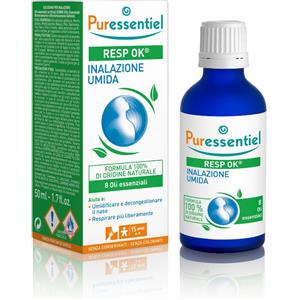 PURESSENTIEL ITALIA Srl Puressentiel Resp Ok Inalazione Umida, 50ml - Oli Essenziali per Respirazione Naturale