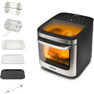 G3 Ferrari G10219 Friggisano Lux 13, Forno Friggitrice ad Aria 13L, Doppia Finestra, Luce Interna, 1800W, 12 Programmi, Multifunzione con Essiccatore, Accessori e Ricettario inclusi, Nero