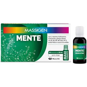 Marco Viti - Massigen Mente Integratore Alimentare 10 Flaconcini da 25 ml per Funzioni Cognitive e Salute Mentale