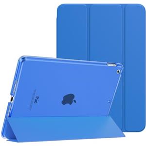 MoKo Cover per Nuovo iPad 9 2021 / iPad 8 2020 / iPad 7 2019, iPad 10.2 Case Ultra Sottile Leggero Custodia in Tri-fold Auto Sveglia/Sonno con Retro Semi-trasparente Rigido, Blu Zaffiro