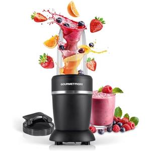 GOURMETmaxx Blender & Smoothie Maker 4-pz. | Frullatore elettrico per un pieno di vitamine da portare con sé | Frullatore nutrizionale con coperchio a prova di perdite | Per frullati & co.