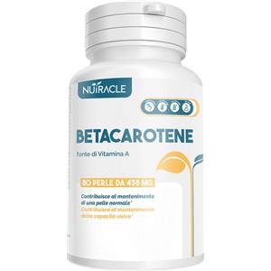 Nutracle Betacarotene 438 mg - Integratore in Perle Morbide per Abbronzatura e Vista (80 Perle)