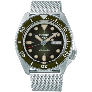Seiko 5 Sports Orologio Analogico Automatico Uomo con Cinturino in Acciaio SRPD75K1, Verde, 5K1