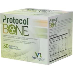 VR Medical Protocol Bone - Integratore per ossa e articolazioni con Collagene, Calcio e Vitamina D - 30 Bustine