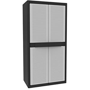 Terry, Jumbo Cab 2900 Qblack, Armadio da Esterno Interno a Due Ante, 3 Ripiani Interni Regolabili. Materiale: Plastica, Dimensioni: 89,7x53,7x180 cm