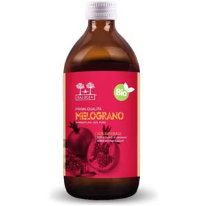 Salugea Succo di Melograno Bio 100% Puro in Flacone di Vetro Scuro - 500 ml