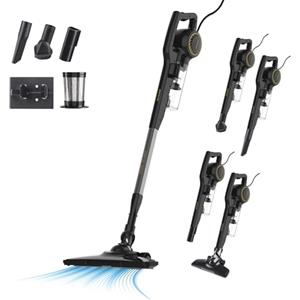 Taurus - Scopa elettrica verticale 600W | 18000 Pa aspirazione | Multifunzione 3-in-1 con lancia e spazzola per tappezzerie | Filtro HEPA | Cavo 6 m | Sistema ciclonico | Nero