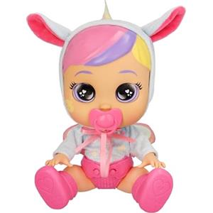 Cry Babies Day Care Jenna - Bambola interattiva 30cm con lacrime vere, felpa unicorno e 3 accessori