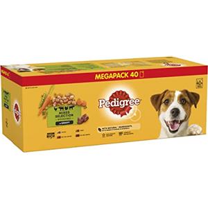 PEDIGREE Cibo Umido per Cani Adulti - Mix Gusti (Pollo, Manzo, Tacchino, Agnello) in Bustine da 100g