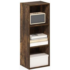 Furinno Pasir Libreria a scaffale aperto a 3 livelli senza attrezzi, Pino Ambrato