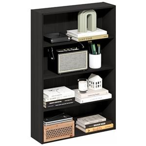 Furinno Basic Libreria a 4 Ripiani, Scaffale, Organizzatore, 6 x 24 x 35, Espresso