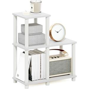 Furinno TURN-N-TUBE Scaffale Portaoggetti, Libreria A 5 Ripiani, Mensola Angolare, Ripiani Aperti Senza Attrezzi, Per Organizzazione E Contenimento, Soggiorno, Garage, Ufficio Domestico, Bianco