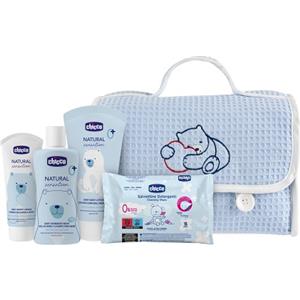 Chicco Beauty Case Natural Sensation Azzurro - Set Cosmetico per Bambini con Maniglia e Prodotti per Bagnetto