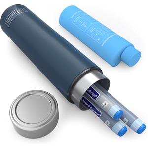 DISONCARE 60H Porta Insulina Termico da Viaggio 3 Penna Borsa Termica Piccola per Medicinali Borsa Frigo Farmaci Portatile per Diabetici con 2 ghiaccio丨QR Etichetta Medica(Navy Blu)