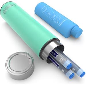 DISONCARE 60H Porta Insulina Termico da Viaggio 3 Penna Borsa Termica Piccola per Medicinali Borsa Frigo Farmaci Portatile per Diabetici con 2 ghiaccio丨QR Etichetta Medica(Ciano)