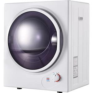 Merax Piccola asciugatrice con protezione da surriscaldamento, montaggio a parete con doppio filtro e timer, 2,5 kg, 850 W, bianco
