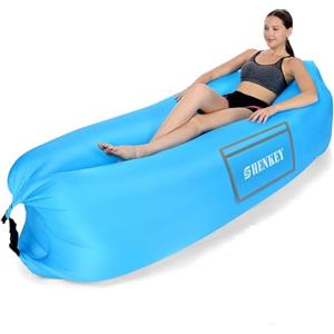 SHENKEY Divano Gonfiabile, Sofà Impermeabile dell'Aria con Il Pacchetto Portatile, Letto Gonfiabile dell'Aria del sofà del Lounger Pigro per Viaggiare, Giardino,Campeggio e Turismo a Piedi