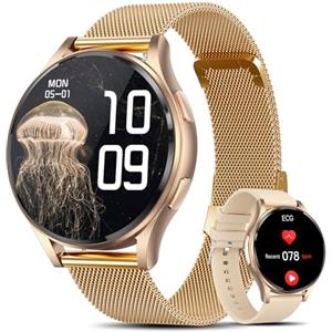 Lgnitek Smartwatch Donna Con ECG+HRV/????????????????????????????????/Lipidi/BMI/Acido Urico,1,43" AMOLED Orologio ECG Con 2 Cinturino&Bluetooth, 24H Pressione Sanguigna/Frequenza Cardiaca/Sonno,iOS Android