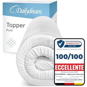 Dailydream Topper viscoelastico Dailydream Model L con effetto memoria di forma, 80 x 200 x 7 cm, edizione standard