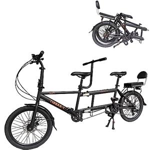 BGGFNZ Biciclette Tandem Pieghevoli Bici da Cruiser da Spiaggia per Adulti, Bici Tandem con Ruote da 20 Pollici, Biciclette Tandem Regolabili a 7 velocità Cruiser Bike