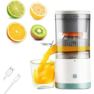 THE JUNGLE - Spremiagrumi elettrico portatile di arance - Ricaricabile USB, motore da 45 W, design compatto - bianco, polipropilene (PP)
