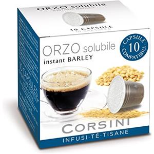 CAFFÈ CORSINI 1950 Caffè Corsini - Capsule Caffè Compatibili Nespresso Orzo, Espresso Senza Caffeina, 12 Confezioni da 10 Capsule