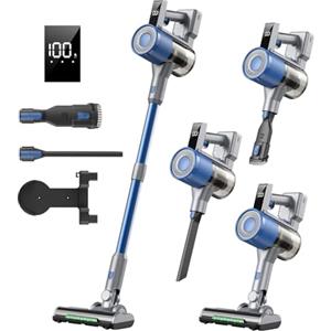 SculifyVita Aspirapolvere Senza Fili Potente 650W/58KPA/60Mins, Scopa Elettrica Senza Fili Anti-Groviglio LED Peli Animali, 2,3kg Ultraleggero, 2L Senza Sacco, Filtro HEPA,Pavimenti Duri e Tappeti (BLUE)