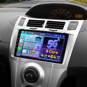 Hikity 4+64G 9 Autoradio Android per Toyota Yaris Vizi 2005-2011 | IPS Touchscreen Wireless Carplay Autoradio 2 DIN GPS Navi Bluetooth WiFi FM/RDS Retrocamera DSP Mirror Link 4+64G