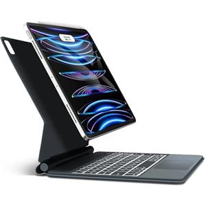 WINCHKING Magic Keyboard for iPad Air 13 M3 2025/M2 2024, tastiera multi-trackpad per iPad Pro 12,9 (3° 4° 5° 6° gen), tastiera magnetica retroilluminata Bluetooth con layout Qwertz