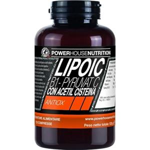 POWER HOUSE NUTRITION Acido Alfa Lipoico 600mg con Piruvato, NAC, Vitamina C e B1 - Powerhouse Nutrition - Energia Pulita, Massa Magra e Supporto Metabolico, 120 Compresse Made in Italy