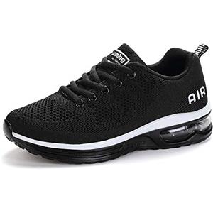 frysen Uomo Donna Air Scarpe da Ginnastica Corsa Sportive Fitness Running Sneakers Basse Interior Casual all'Aperto BlackWhtie 40