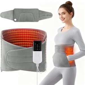 KBIBCK Termoforo Elettrico Lombare con Tasca, 125 x 30 cm Rapido Cuscino Termico Elettrico con 10 Livelli di Temperatura e 4 Tempi, Riscaldamento Rapido, Termoforo Lombare per Schiena, Pancia, Gambe