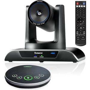 Tenveo 4K Sistema di Telecamera per Conferenze con Microfono Bluetooth, Camera PTZ Zoom Ottico 3X Tracking IA, USB3.0/HDMI, 93° Grandangolo per Videoconferenza, Riunioni, Chiesa, Zoom/Teams/OBS