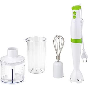Baroni Home Kit Mixer ad Immersione 3 in 1 a 2 Velocità, 200 W, Frullatore Multifunzione, con Frullatore ad Immersione, Tritatutto da 750 ml, Frusta Elettrica, 24,3x12,3x24 cm