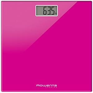 Rowenta BS1063 Premiss Bilancia Pesapersone Digitale con Piatto in Vetro, Rosa, lcd