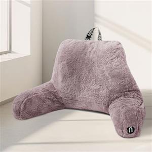 Nestl Cuscino da lettura in pelliccia, elegante cuscino per la schiena per letto seduto, in finta pelliccia, cuscino con braccioli, cuscino da lettura per sedersi a letto, adulti e bambini, cuscino di
