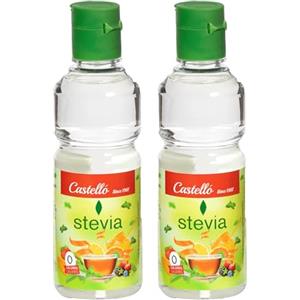 Castello since 1907 Pack 2x Stevia Liquida 125ml | 750 dosi | 10 gocce = 1 cucchiaino zucchero | Sostituto dello Zucchero | 0 Calorie - 0 Indice Glicemico - 0 Carboidrati Netti - Keto Vegan