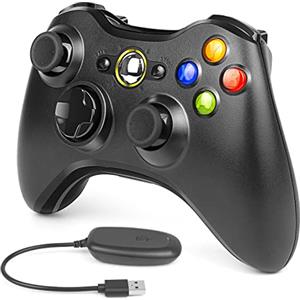 Labtec Controller Wireless per Xbox 360, Gamepad Joystick Wireless 2.4GHZ per Console Xbox 360 & Slim e PC Windows XP/7/8/10/11 (Nero)